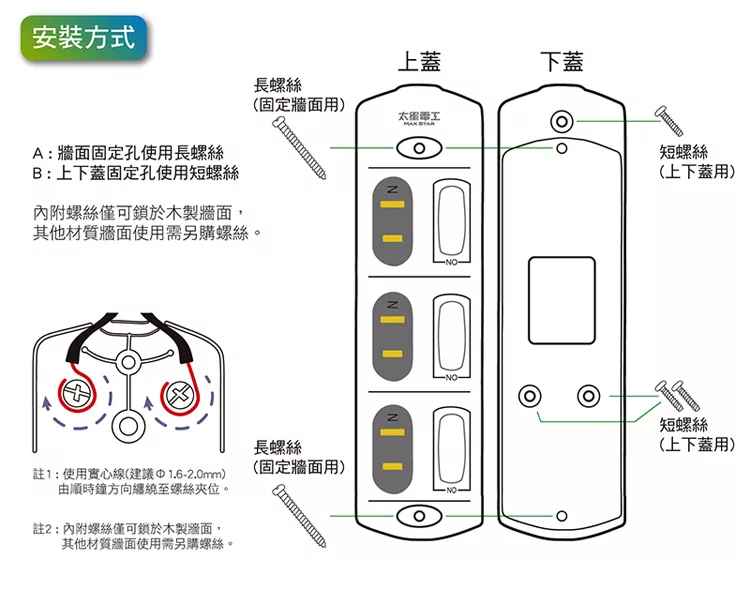博客來 太星電工 安全三開三插配線插接器 2入 Ae029 2