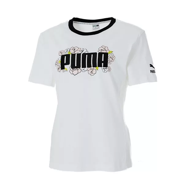 PUMA 流行系列Floral短袖T恤(F) 女 短袖上衣 XL 花朵白