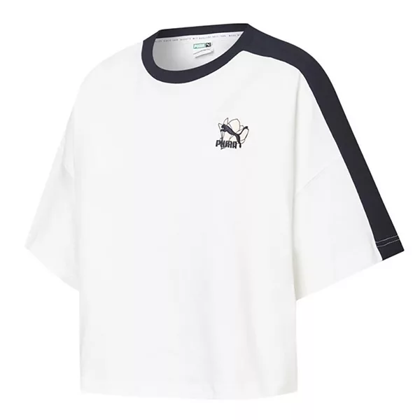 PUMA 流行系列Floral短袖T恤(F) 女 短袖上衣 53225802 XL 白色
