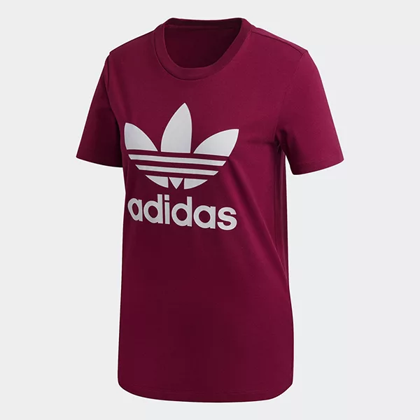 Adidas 男女 TREFOIL TEE 短袖上衣 34 深紅