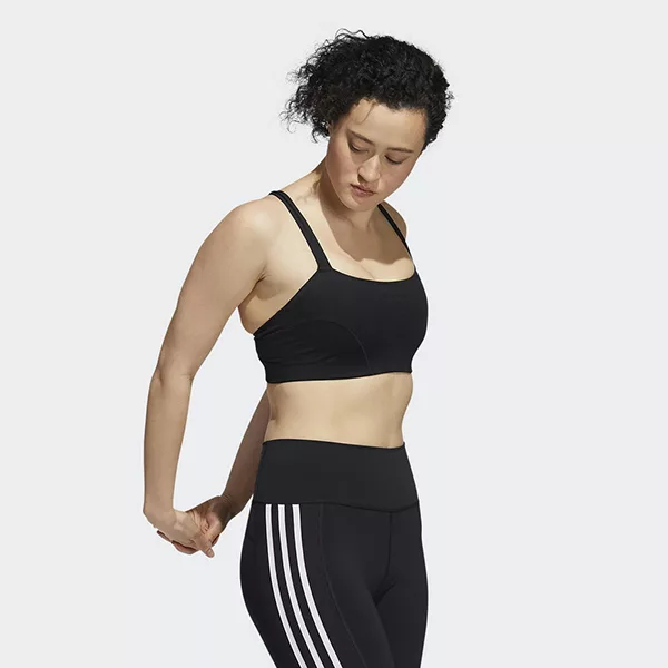 ADIDAS LS YOGA BRA 女 運動內衣 黑 H56330 XL 黑