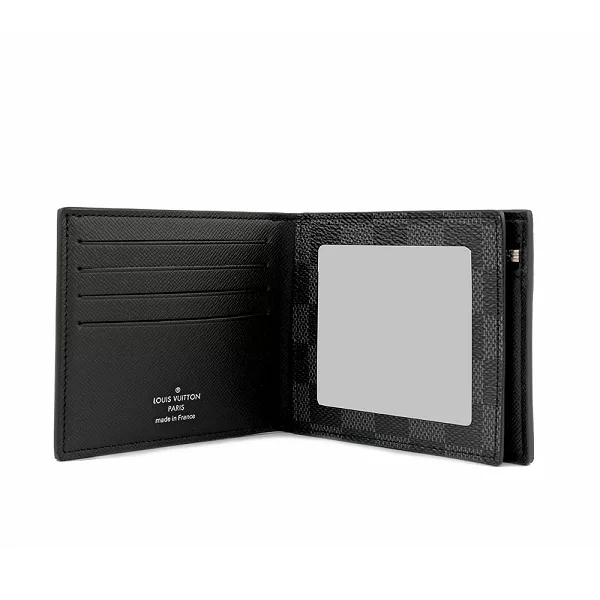 Louis Vuitton N60053 Amerigo Wallet , Black, One Size