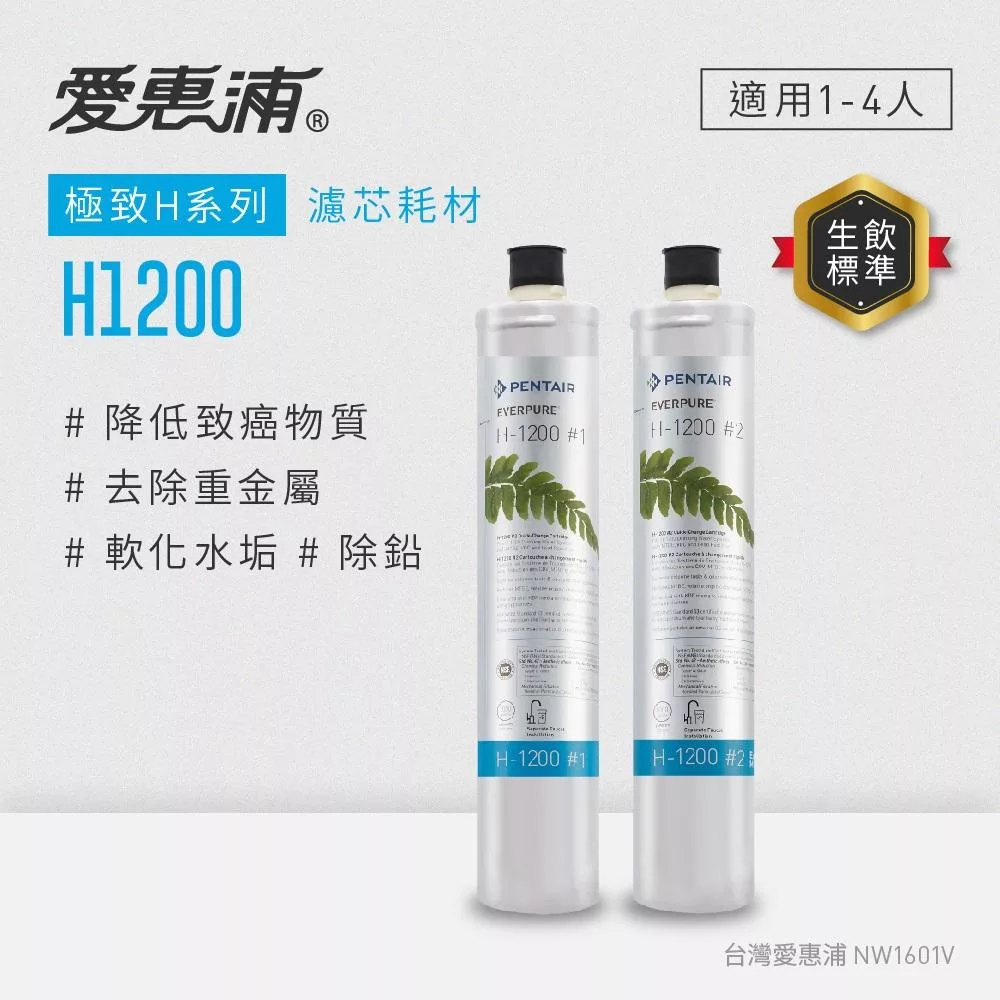 愛惠浦 EVERPURE H1200活性碳濾芯(DIY更換)