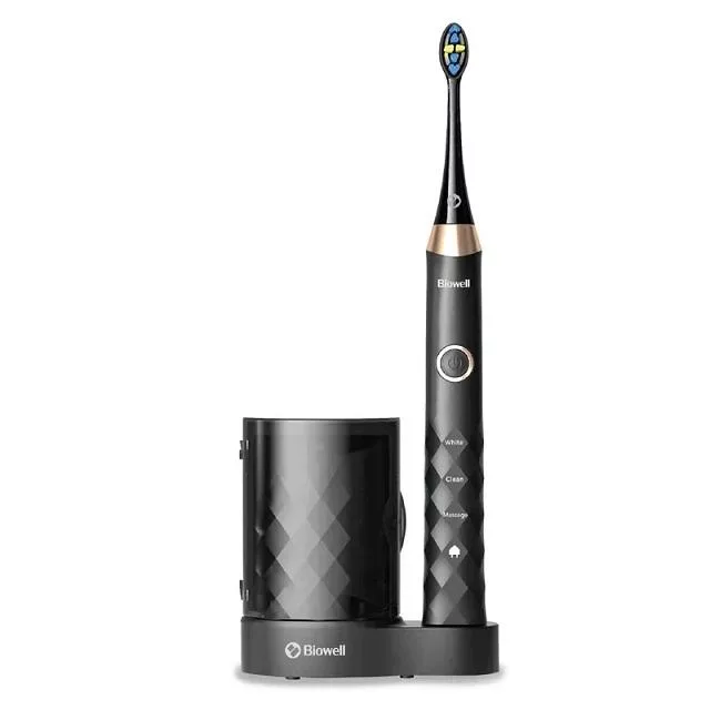 《加贈小刷頭組》 Biowell 博佳音波震動牙刷-UV殺菌款 ST 220 黑