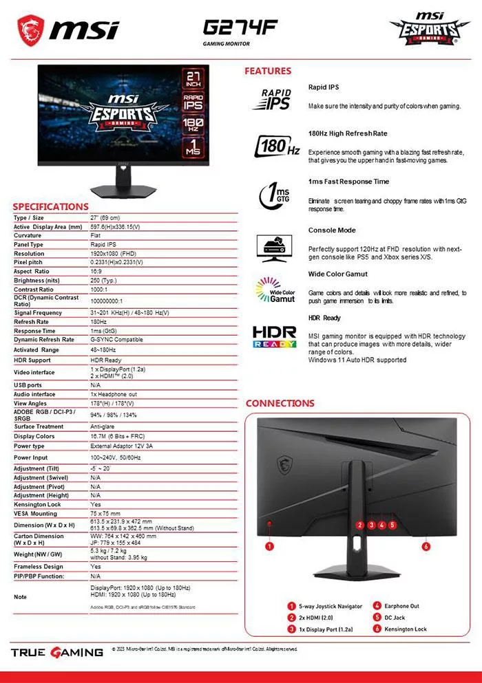MSI微星 G274F - 詳情2