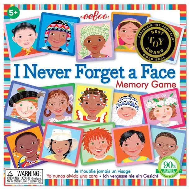 eeBoo 記憶遊戲桌遊 - I Never Forget a Face Square Memory Game (人物篇)