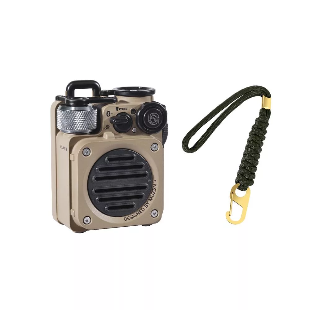 【MUZEN】Wild Mini 戶外越野防水藍牙喇叭+專用掛繩組合 -沙漠黃