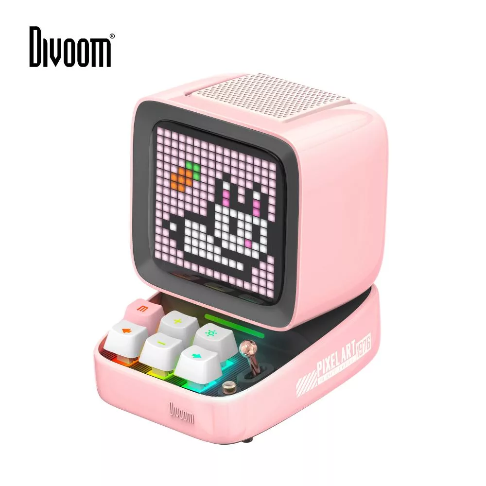 Divoom Ditoo Pro像素藍牙喇叭(五色) 櫻花粉