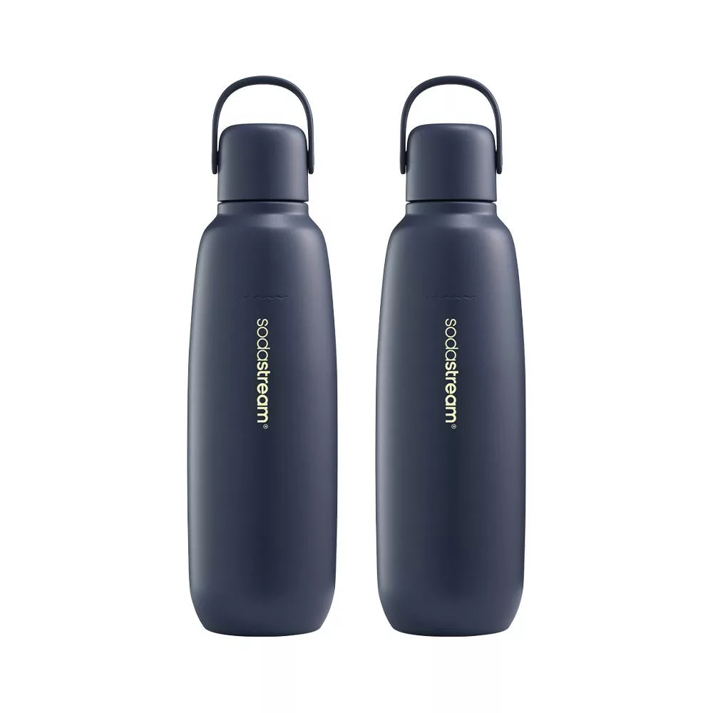 Sodastream 隨我行碳酸不銹鋼保冷瓶 2入組 -深海藍2入