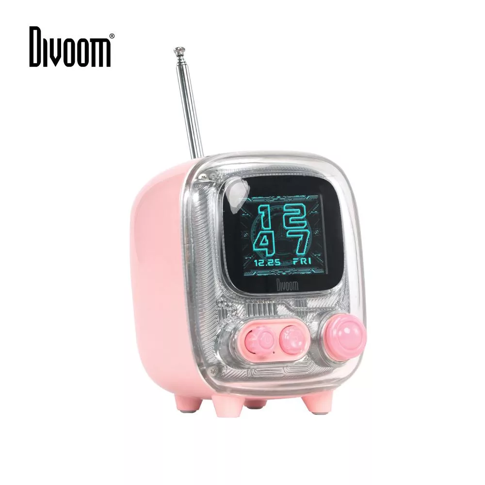 【Divoom】Tiivoo-2 像素藍牙喇叭 (電子相簿/FM收音機) 心動粉