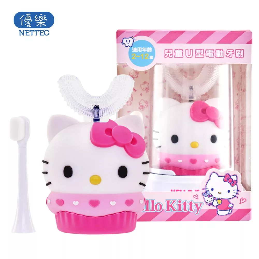 【優樂】NETTEC HELLO KITTY 凱蒂貓 U型兒童電動牙刷(三麗鷗正版授權)