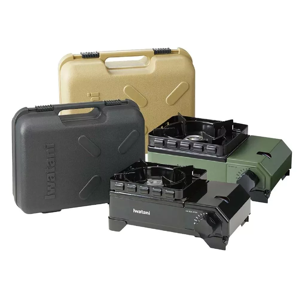 【Iwatani 岩谷】戶外防風 迷你 磁式 瓦斯爐 小軍綠款/黑武士款 熱值2.3kW/台 CB-ODX-JR 系列 CB-ODX-JR-BK-黑武士款