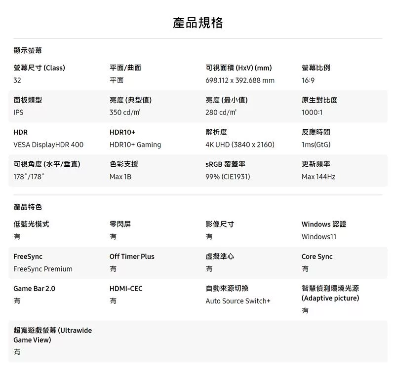 SAMSUNG三星 S32DG702EC - 詳情12