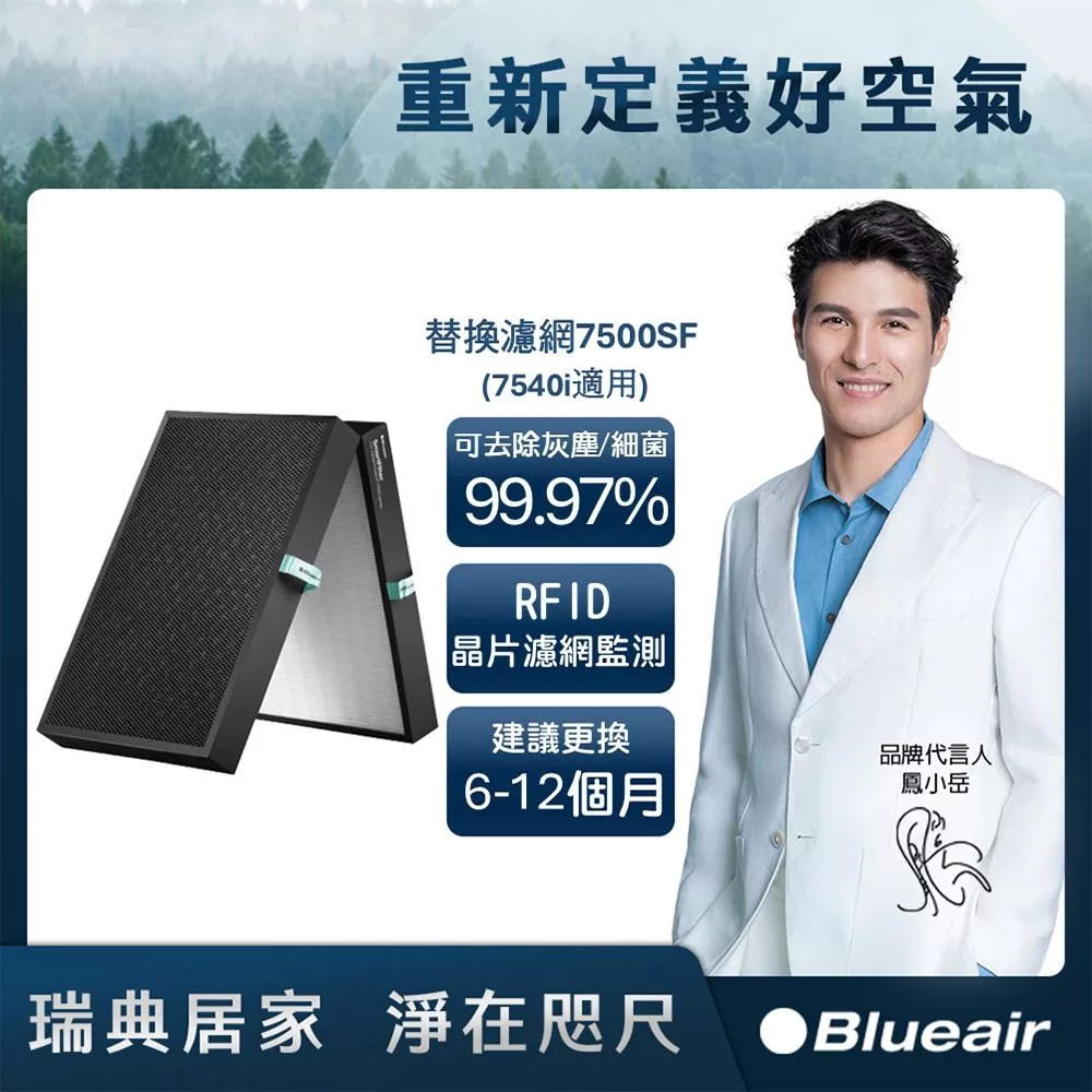 Blueair 空氣清淨機替換濾網7500SF(7540i適用)