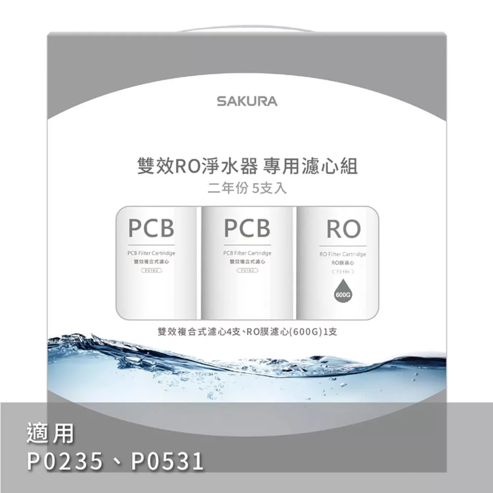 SAKURA櫻花雙效RO淨水器專用濾芯組F2196(DIY安裝)