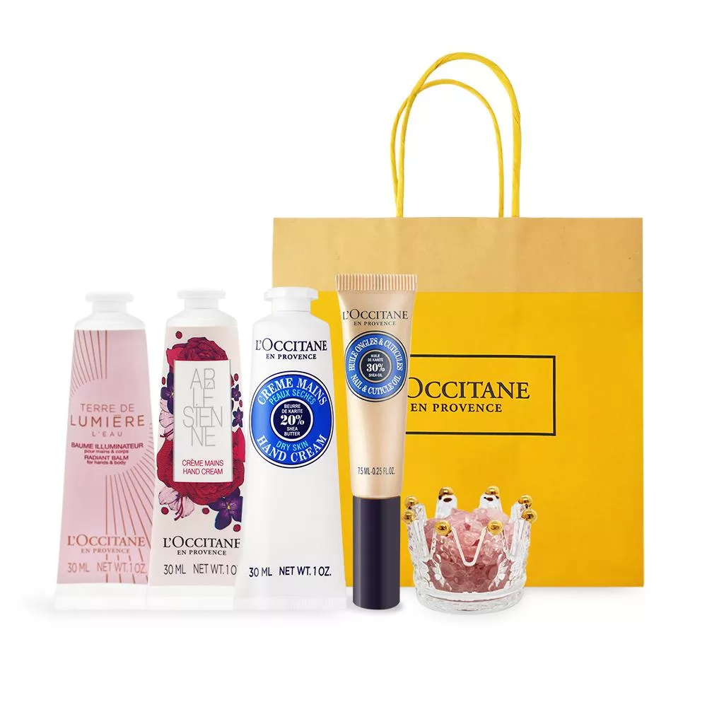 L’OCCITANE 歐舒丹 桃花朵朵護手水晶禮遇組-多款任選-國際航空版 [乳油木+亞爾緞帶+純境之光]