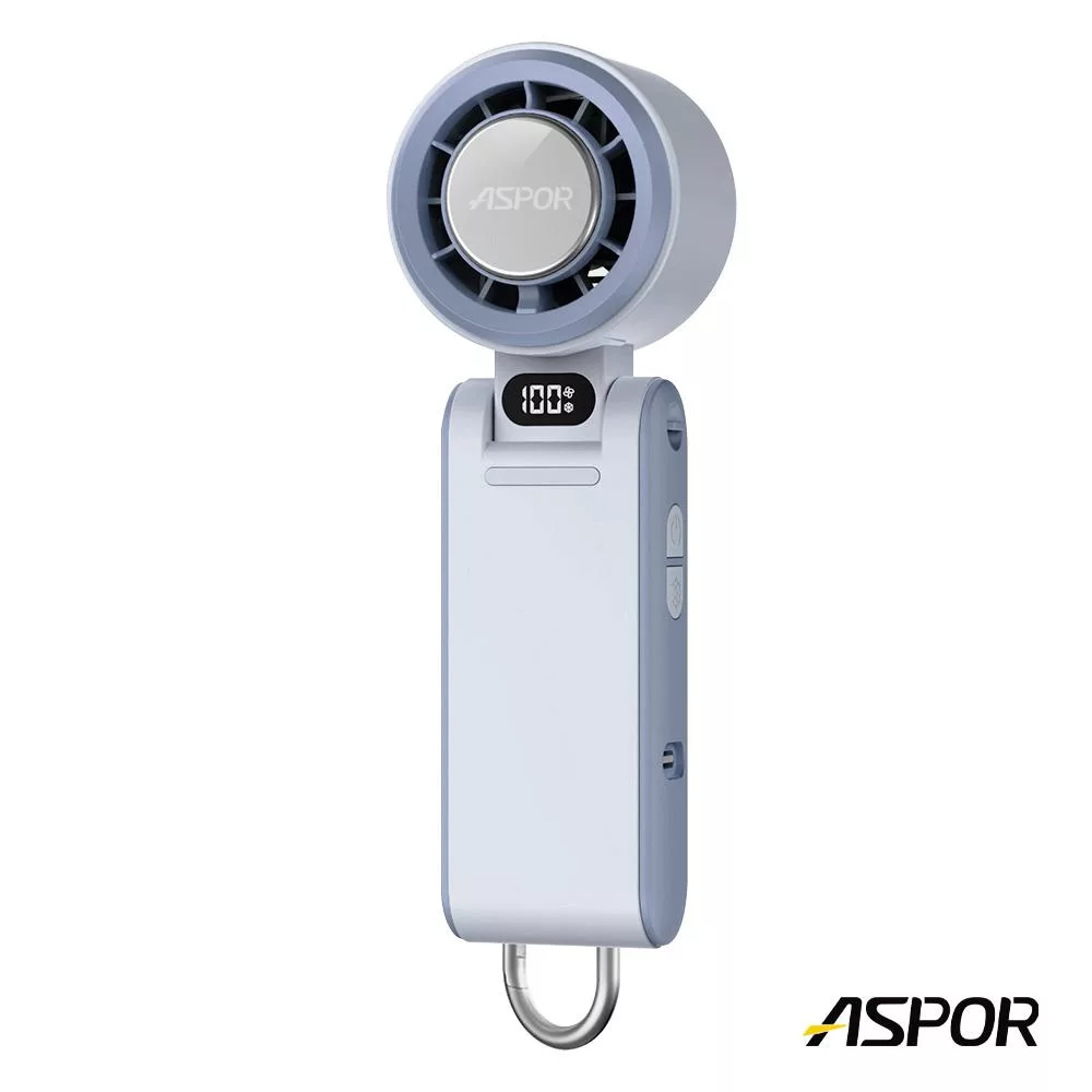 ASPOR手持折疊颶冰扇(FN-188) 藍色