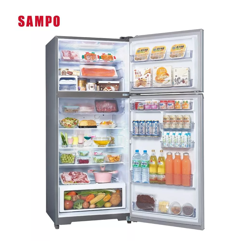 【SAMPO聲寶】580公升極光鈦變頻鋼板雙門冰箱SR-C58D(S9) ✔基本安裝✔舊機回收