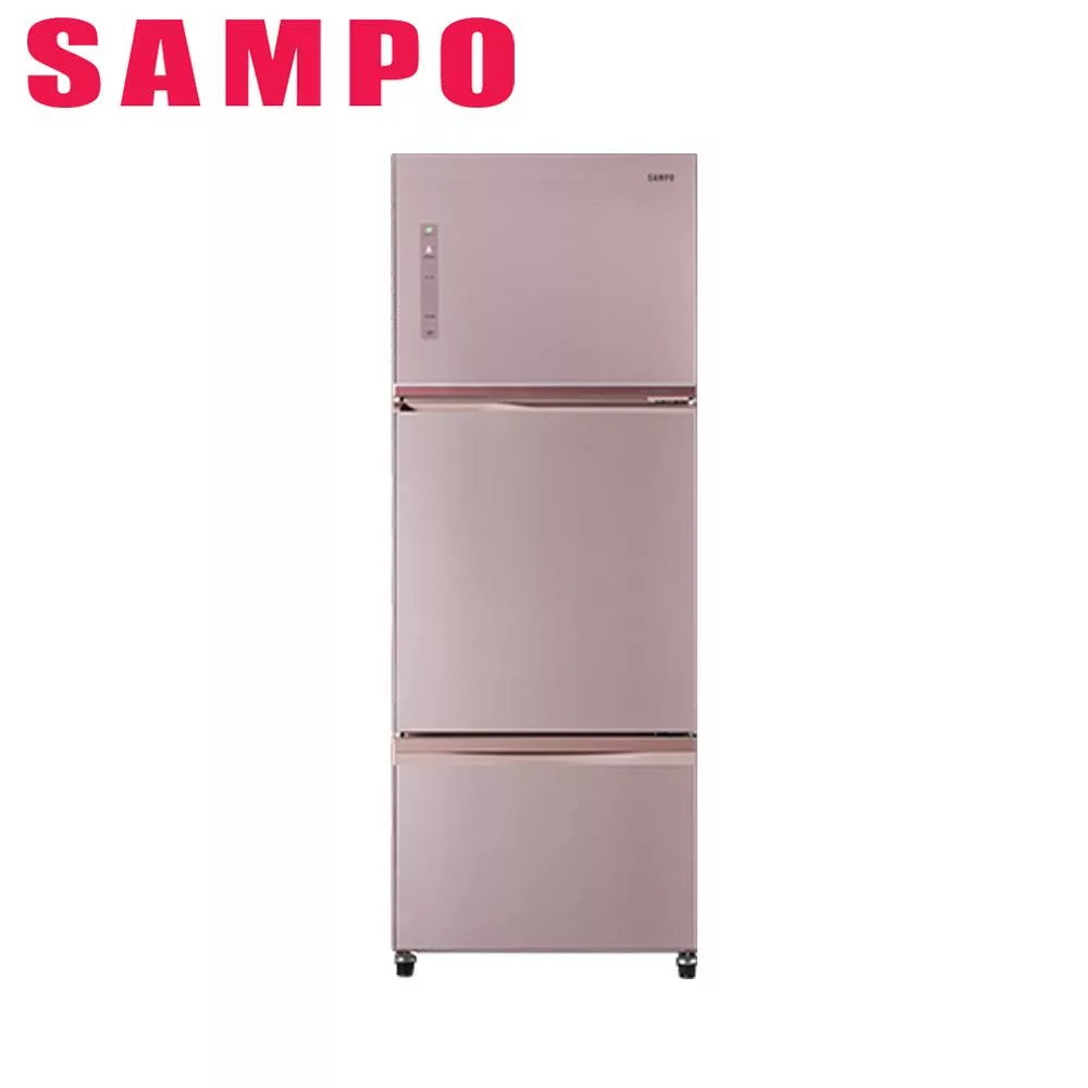 SAMPO聲寶475公升玻璃三門變頻冰箱SR-C48GDV(P2)琉璃粉