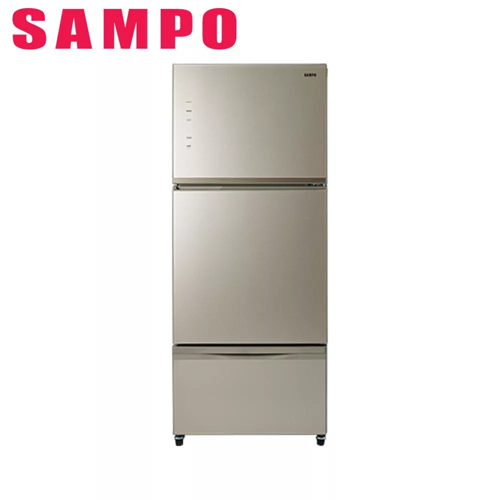 SAMPO聲寶530公升玻璃三門變頻冰箱SR-C53GDV(Y3)琉璃金