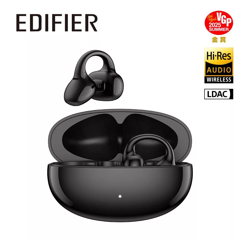 EDIFIER Lolliclip 開放式耳夾降噪藍牙耳機 量子黑