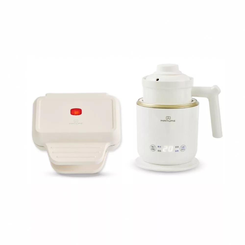 MATURE美萃 雙11強檔 MINI食光陶瓷熱壓機 CY-1627 + 剛剛好陶瓷電煮鍋 CY-1626