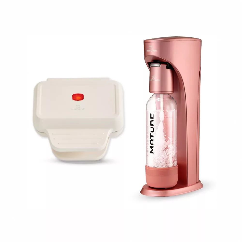 MATURE美萃 雙11強檔 Classic410氣泡水機單氣瓶 + MINI食光陶瓷熱壓機 CY-1627