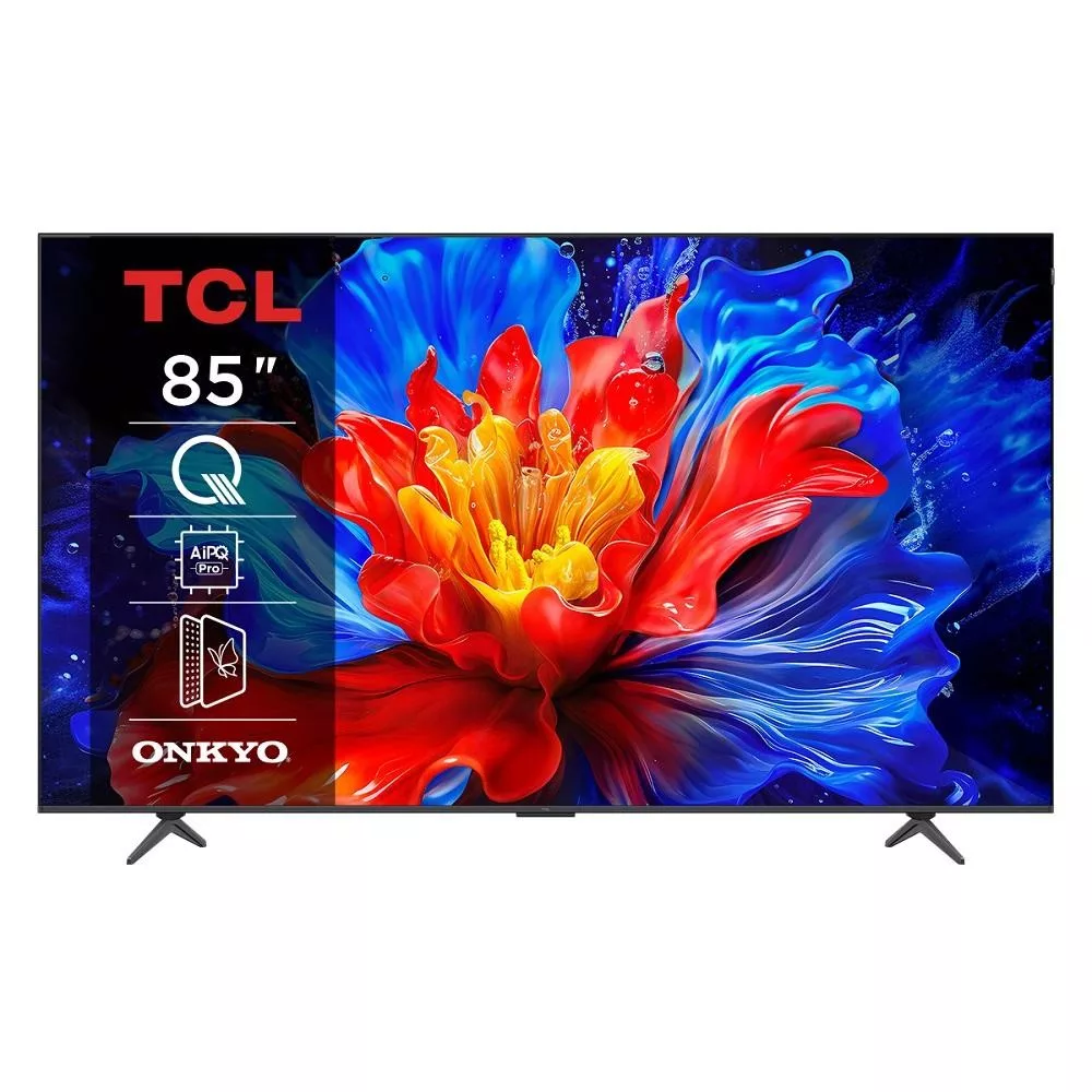 TCL 85P8K 85吋 4K LED 電視，解析度達 3840 x 2160，提供細膩畫質與沉浸式觀看體驗。搭載環繞音效系統，享受立體聲場；配備 2 組 HDMI 高畫質端子，輕鬆連線多種裝置。尺寸為 1890 x 1152 x 372 mm（含底座），重量僅 31kg，便於安裝。支援 110V 電源與 60Hz 倍頻，功能選單為英文介面。原產中國，享 1 年保固，並含桌上型基本安裝服務。BSMI 許可字號 R3D075，適閤家庭影音娛樂升級。