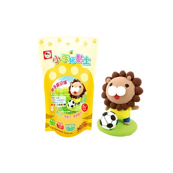 3Q超輕黏土-小手玩黏土/獅子踢足球(內含8色超輕黏土+黏土教學)