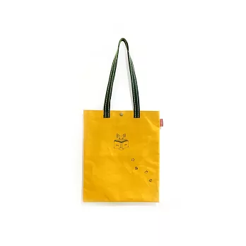 新學林「貓也愛閱讀」合成帆布包(蜜柑橘)