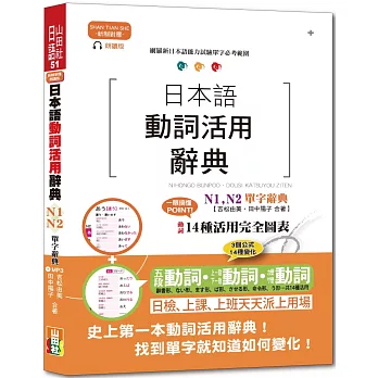 新制對應朗讀版 日本語動詞活用辭典 N1, N2單字辭典（25K+MP3）