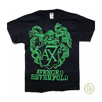 Avenged Sevenfold / Green Crest Black - T-Shirt (L)