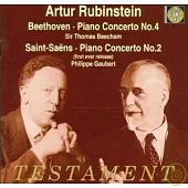 Beethoven : Piano Concerto No. 4 ; Saint-Saens : Piano Concerto No. 2 / Artur Rubinstein / Sir Thomas Beecham