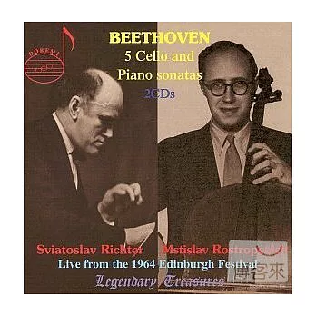Beethoven: The five sonatas for cello and piano (complete) Live, from the 1964 / Sviatoslav Richter, Mstislav Rostropovich [2CD]