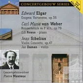 Edward Elgar : Enigma Variations, op.36、Carl Maria von Weber : Konzertstuck in F kl.t., op.79、Jean Sibelius : Violin Concerto,