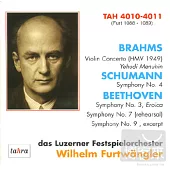 Brahms: Violin Concerto (HMV 1949) ; Schumann: Symphony No.4; Beethoven: Symphony No.3, ets. / Wilhelm Furtwangler (2CD)