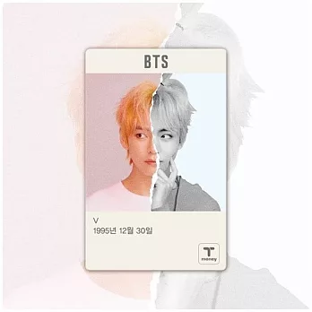 正版官方週邊商品 BTS 防彈少年團 T-MONEY X BTS 韓國交通卡 地鐵卡 [V] (韓國進口版)