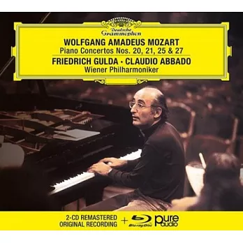 莫札特：第20、21、25、27號鋼琴協奏曲 / 顧爾達，鋼琴 / 阿巴多指揮，維也納愛樂 (2CD+ 藍光CD)