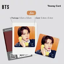 官方週邊商品 防彈少年團 BTS X T-MONEY CARD 方卡 交通卡【JIN】(韓國進口版)