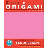 Origami Folding Paper, Fluorescent: 6 Colors on 6x6 Inch Square Sheets, Doubled-sided
