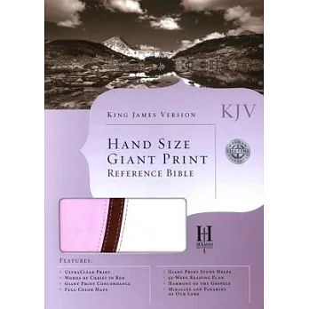 Holy Bible: King James Version Pink & White Simulated Leather Hand Size Giant Print Reference Bible