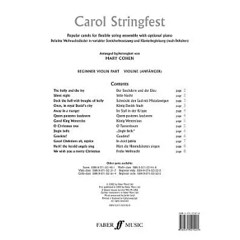 Carol Stringfest: Popular Carols for Flexible String Ensemble with Optional Piano