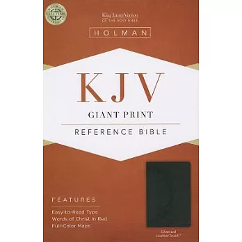 Holy Bible: King James Version Giant Print Reference Bible, Charcoal, Leathertouch