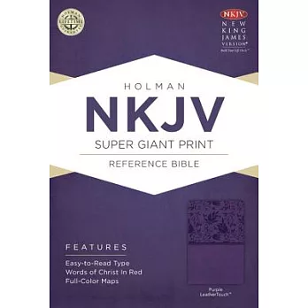 Holy Bible: New King James Version Super Giant Print Reference Bible, Purple, Leathertouch
