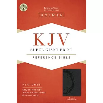 Holy Bible: King James Version, Charcoal, Leathertouch, Super Giant Print Reference Bible