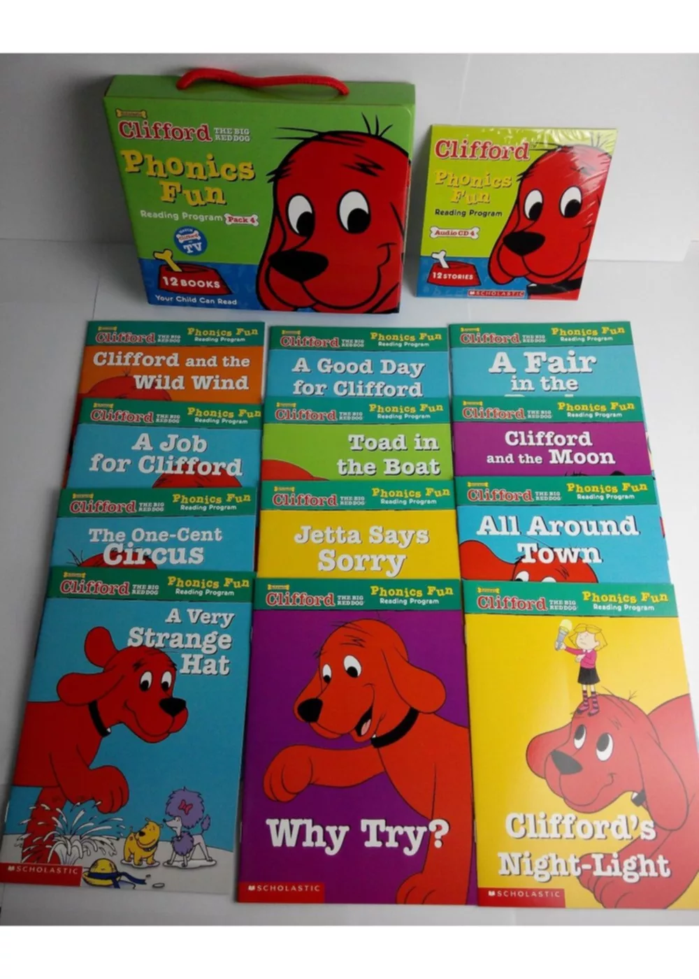 Clifford Phonics Fun: Reading Program Pack 4 (12 Books+CD)
