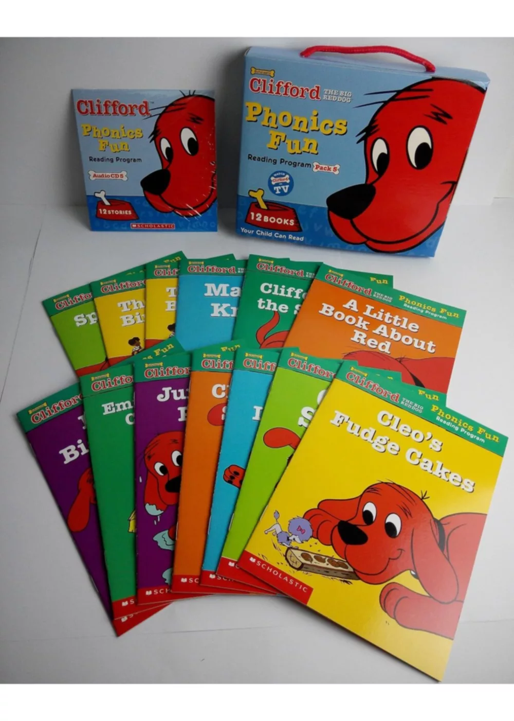 Clifford Phonics Fun: Reading Program Pack 5 (12 Books+CD)