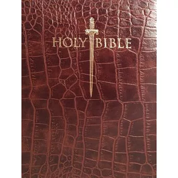 Holy Bible: King James Version, Walnut Alligator Bonded Leather, Giant Print, Sword Study Bible