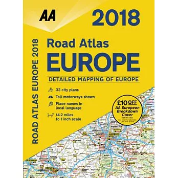 AA Road Atlas Europe 2018