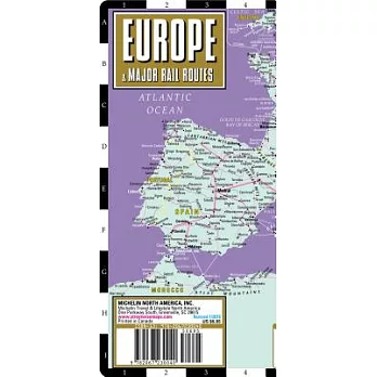 Streetwise Europe & Major Rail Routes Laminated Map